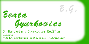 beata gyurkovics business card